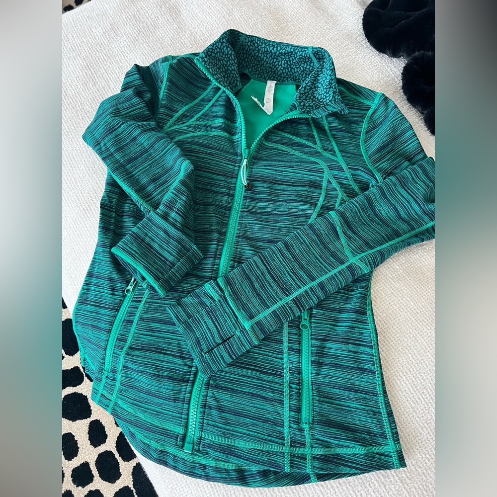 Lululemon Define Green Striped Athletic Jacket-Size 10